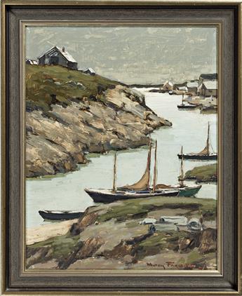 WALTER FARNDON Sailboats in a Cove.